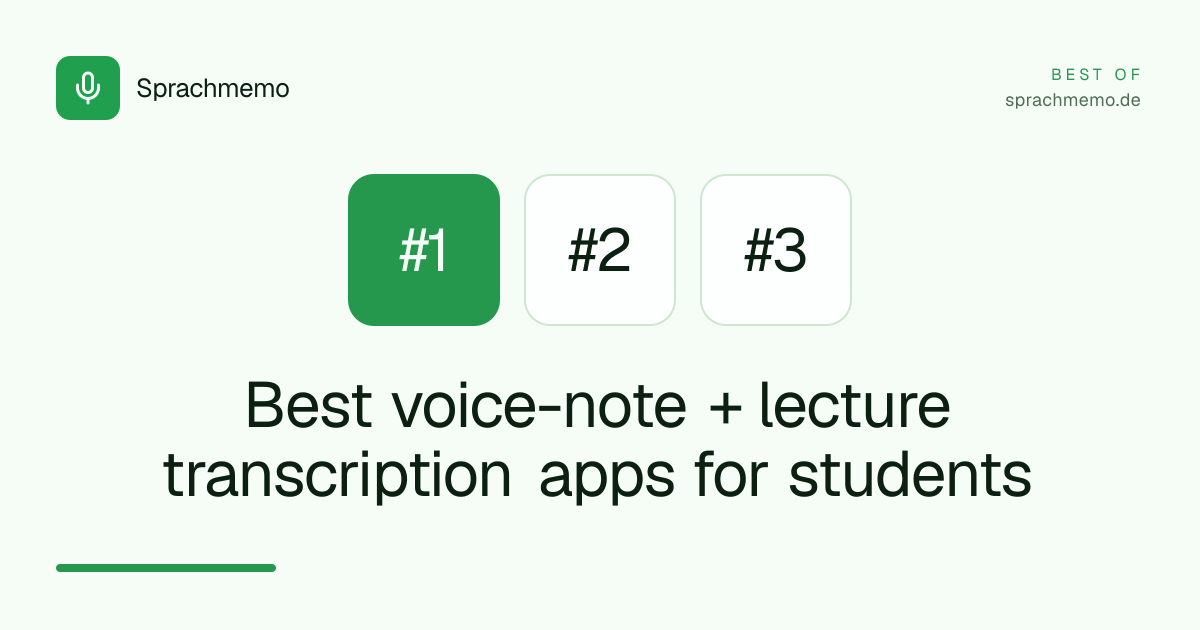 Best voice-note + lecture transcription apps for students