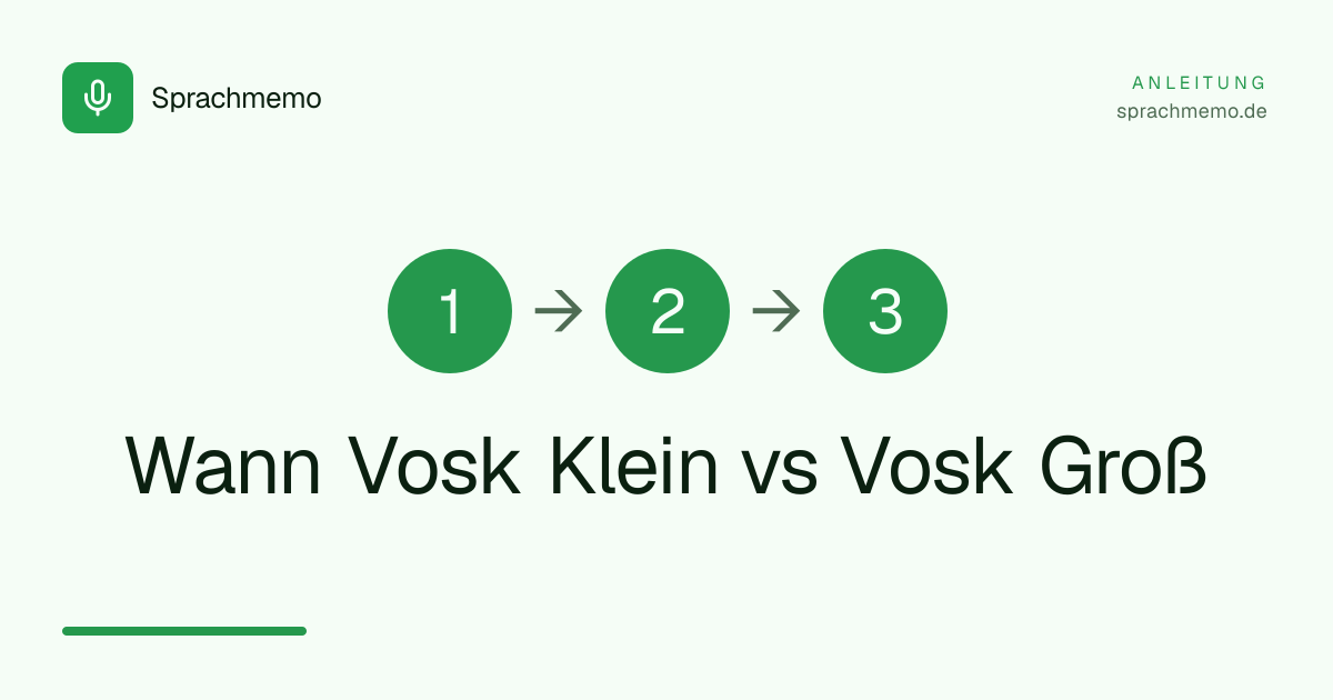 Wann Vosk Klein vs Vosk Groß