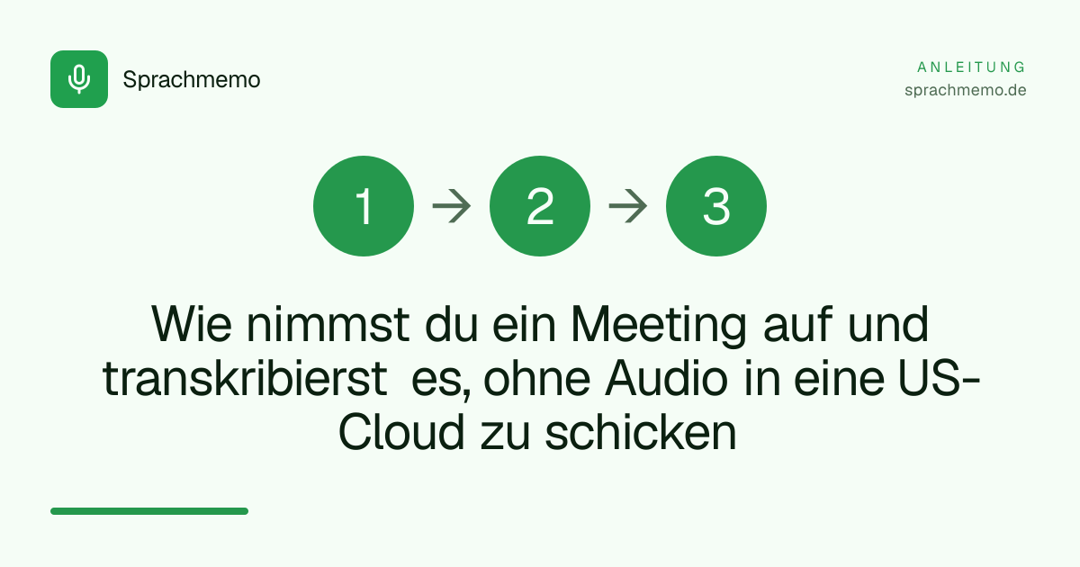 Wie nimmst du ein Meeting auf und transkribierst es, ohne Audio in eine US-Cloud zu schicken