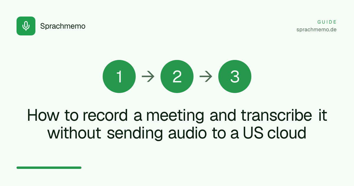 How to record a meeting and transcribe it without sending audio to a US cloud