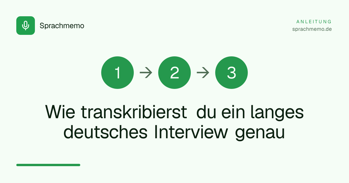 Wie transkribierst du ein langes deutsches Interview genau