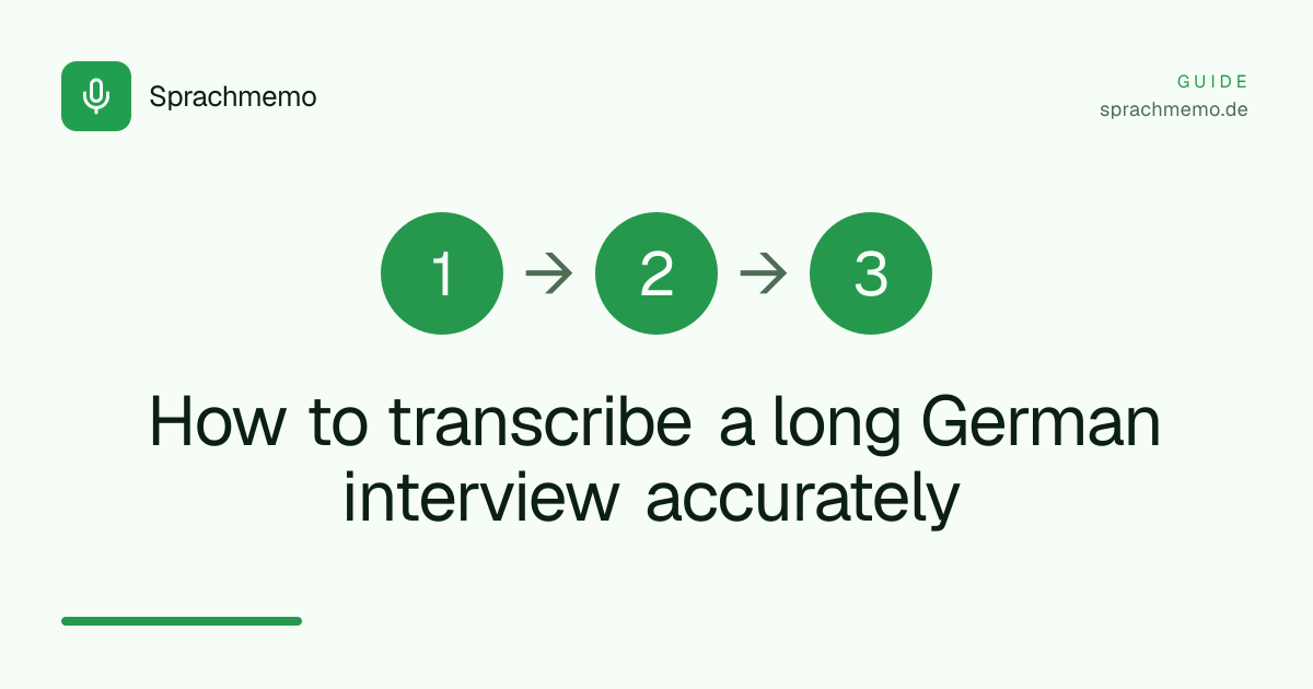 How to transcribe a long German interview accurately