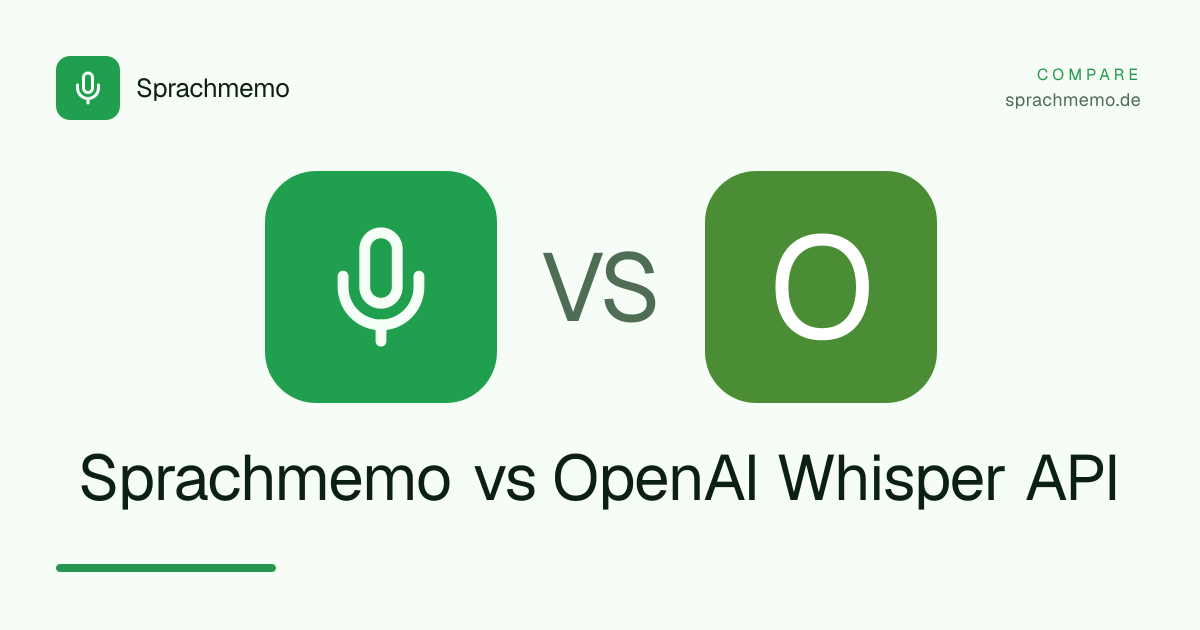 Sprachmemo vs OpenAI Whisper API